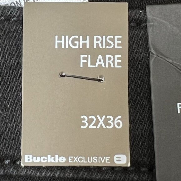 NWT Flying Monkey Women's Black Jeans 32x36 Flare Leg High Rise Stretch Raw Hem - Picture 7 of 13